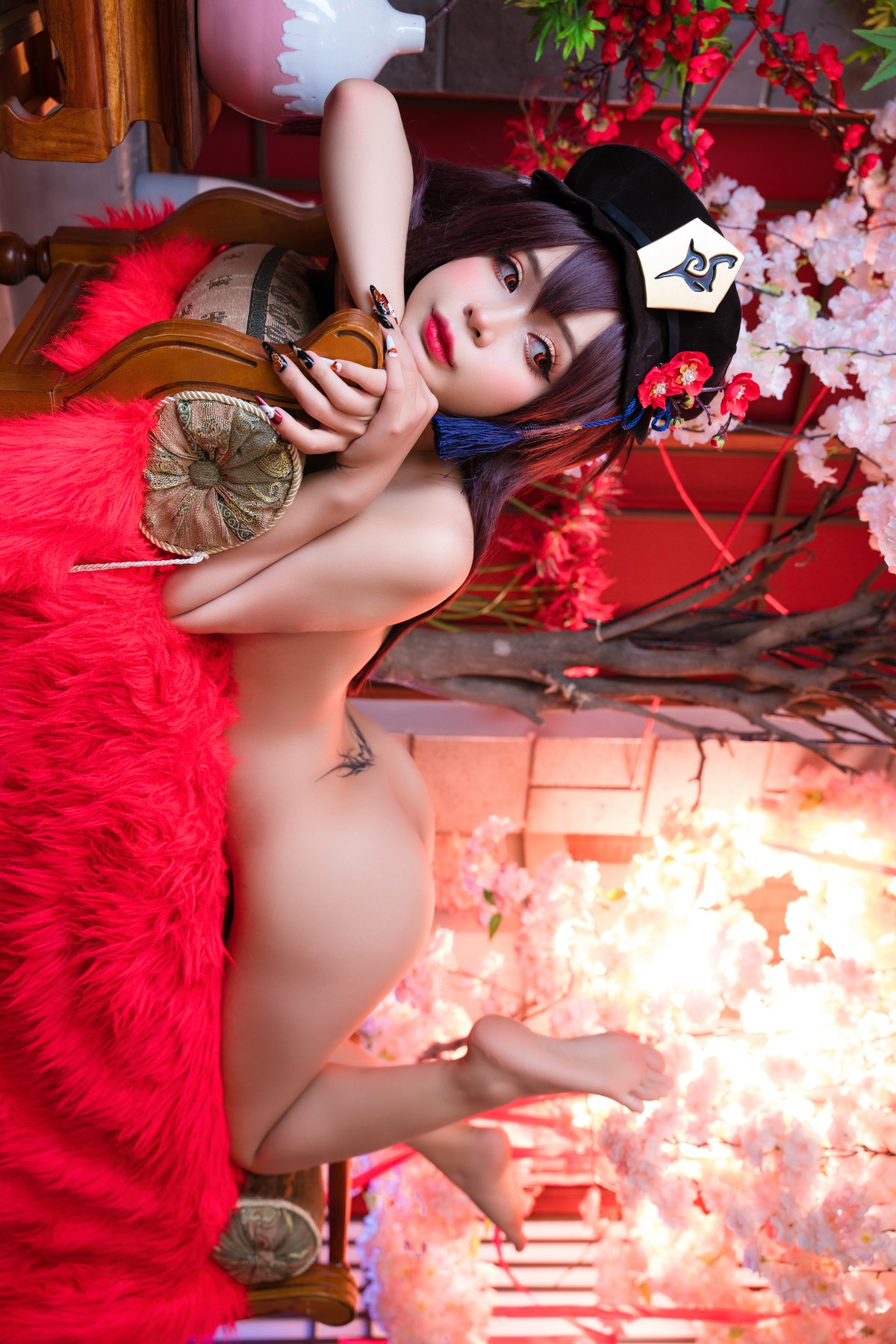 Сладострастный Cosplay Umeko.J Genshin HuTao 胡桃 Set.02 nude sexy